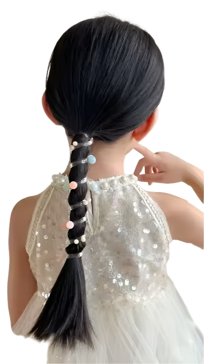 Spiral pearl hair tie - multicolor