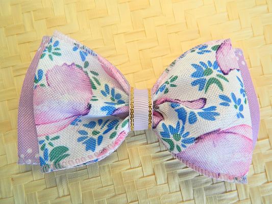 Dual fabric lavender bow