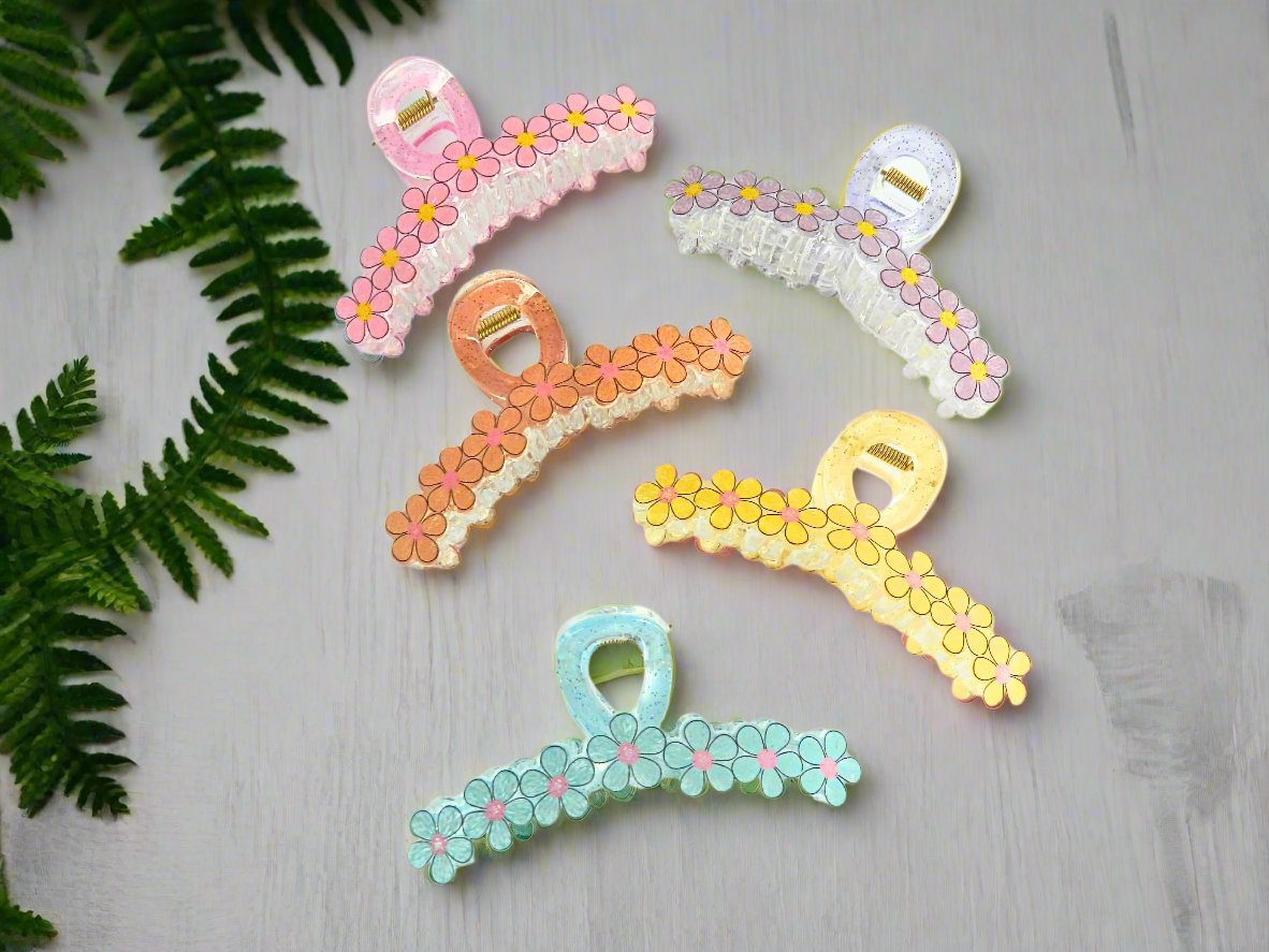 floral hair claws for women