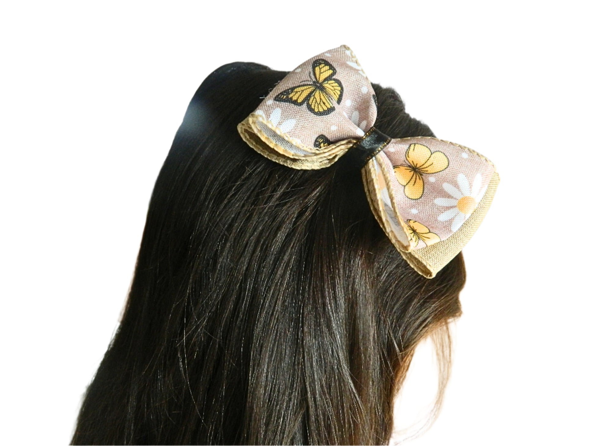 coffee color brown butterfly bow on a girl